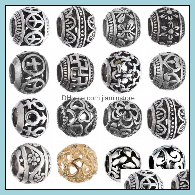 ancient silver metals loose beads original charms bracelets pendant trinket jewelry for women diy making