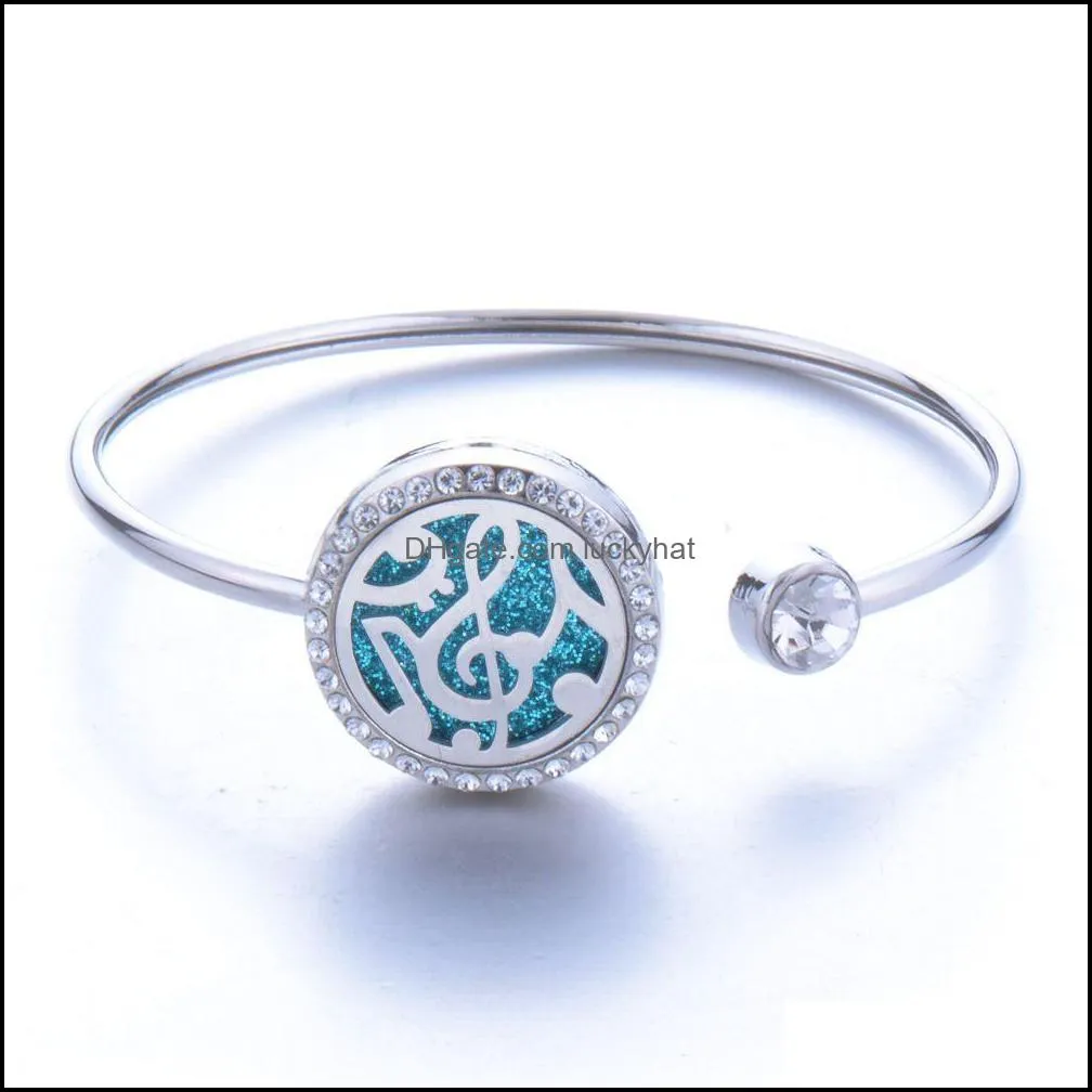 women stainless steel tree of life aromatherapy bangle openable diffuser jewelry crystal essential bracelet perfume aroma gift