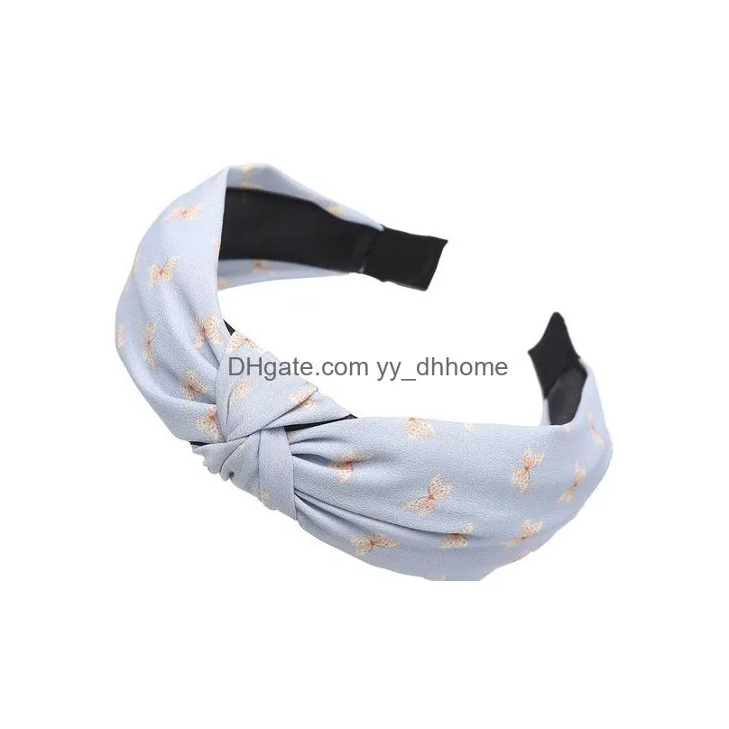  fabric printing headband knotted widebrimmed ladies hairband bowknot cute headhoop hair accessories