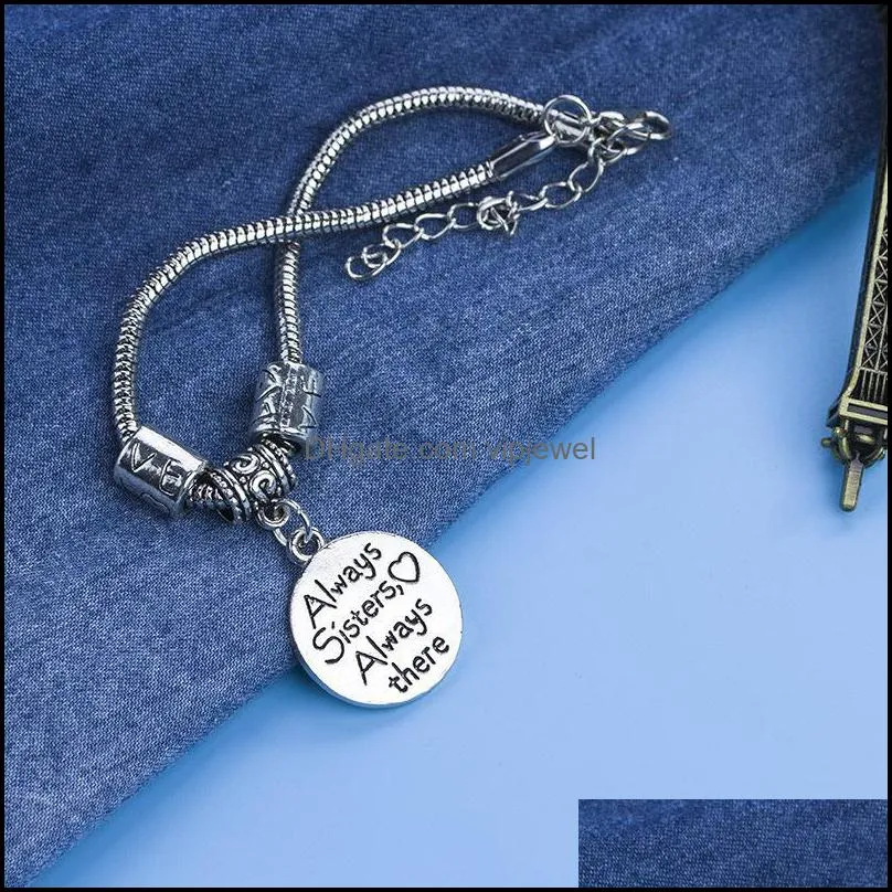 charm bracelet engrave letter adjustable jewelry friend letter bracelet vipjewel