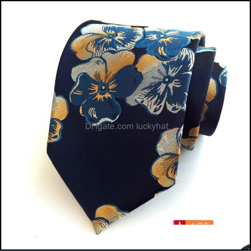 flower multicolor mens polyester jacquard neck ties wedding necktie party gift daily accessories