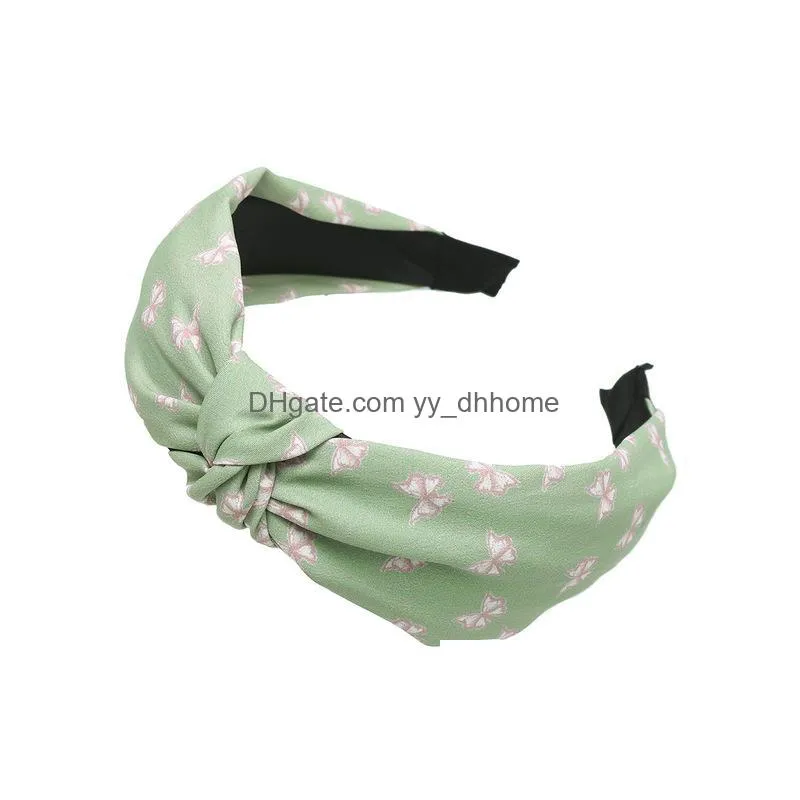  fabric printing headband knotted widebrimmed ladies hairband bowknot cute headhoop hair accessories