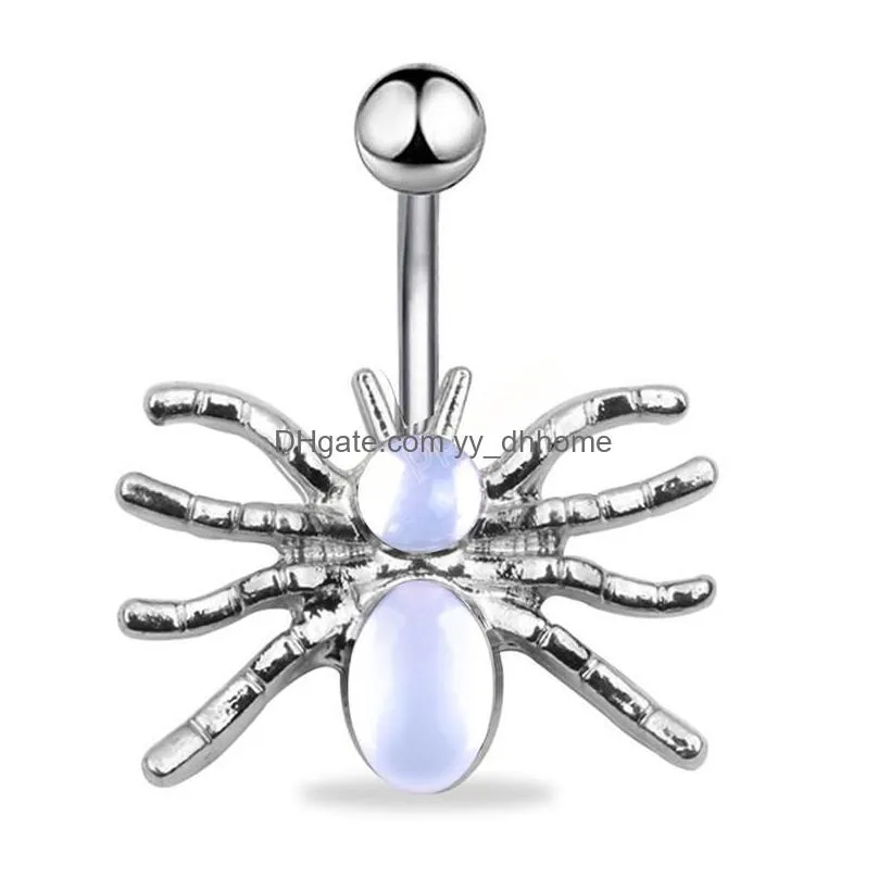 spider shape navel piercing belly ring surgical steel ombligo stud belly button bar barbell for woman sexy body jewelry