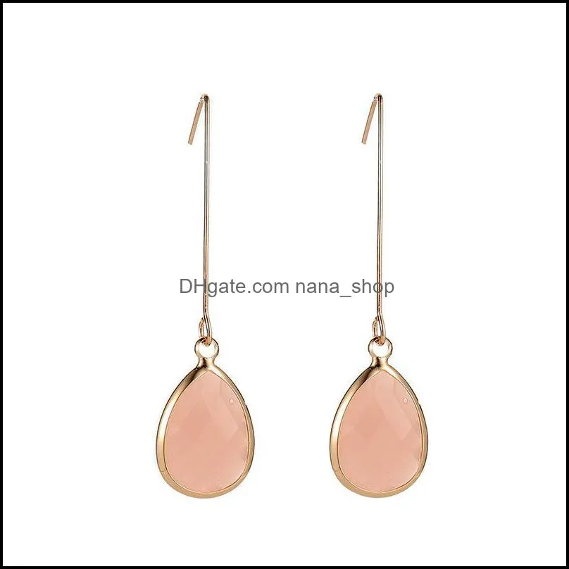water drop earring for women 2019 simple jelly color fashion crystals earings nanashop