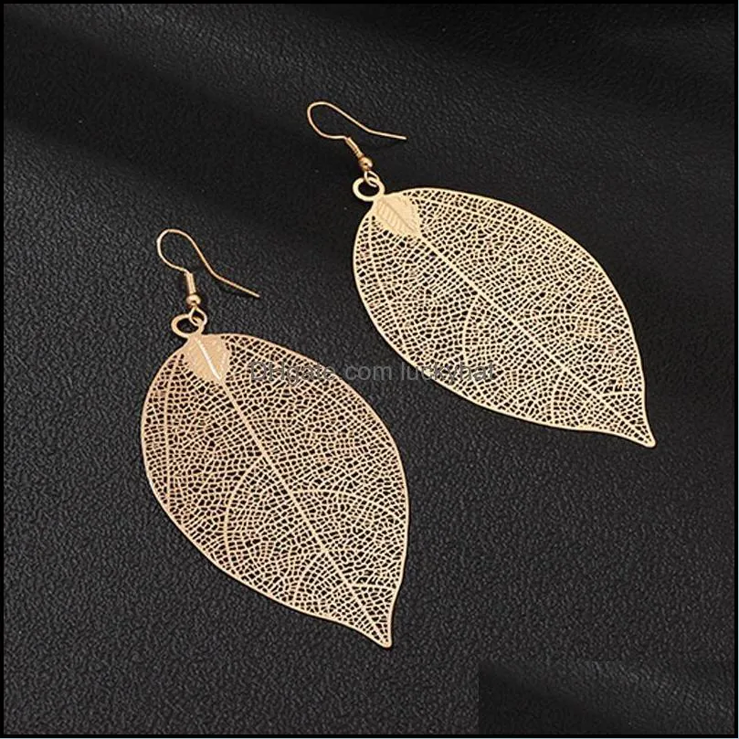 ethnic dangle drop earrings for women female fashion golden leaf earrings jewelry accessories vintage boho