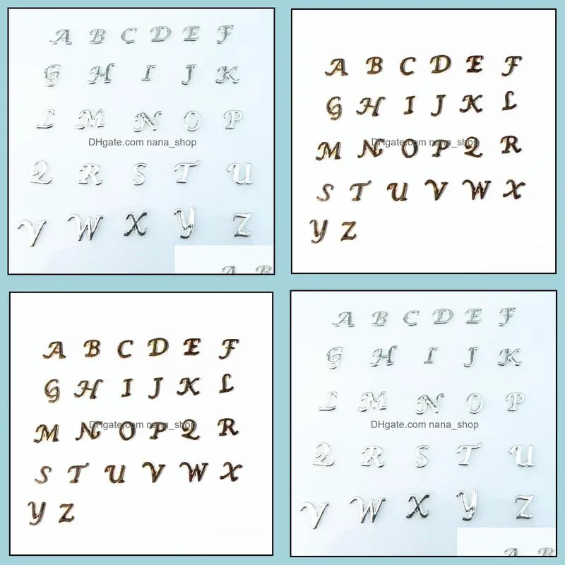 floating charms 130pcs/lot wholesale high quality mix crystal letter charms diy az alphabet floating locket charms for living glass nanashop