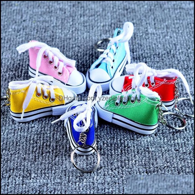 luxury creative canvas shoes designer key chain cell phone charms sneaker handbag pendant keyring keychain for adult child jewelry
