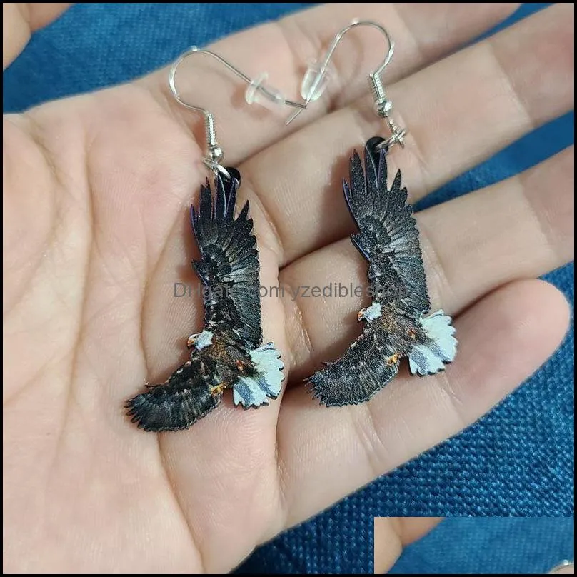 cute acrylic bird charm earrings for women funny hummingbird pigeon  owl parrot animal drop earring novelty jewelry