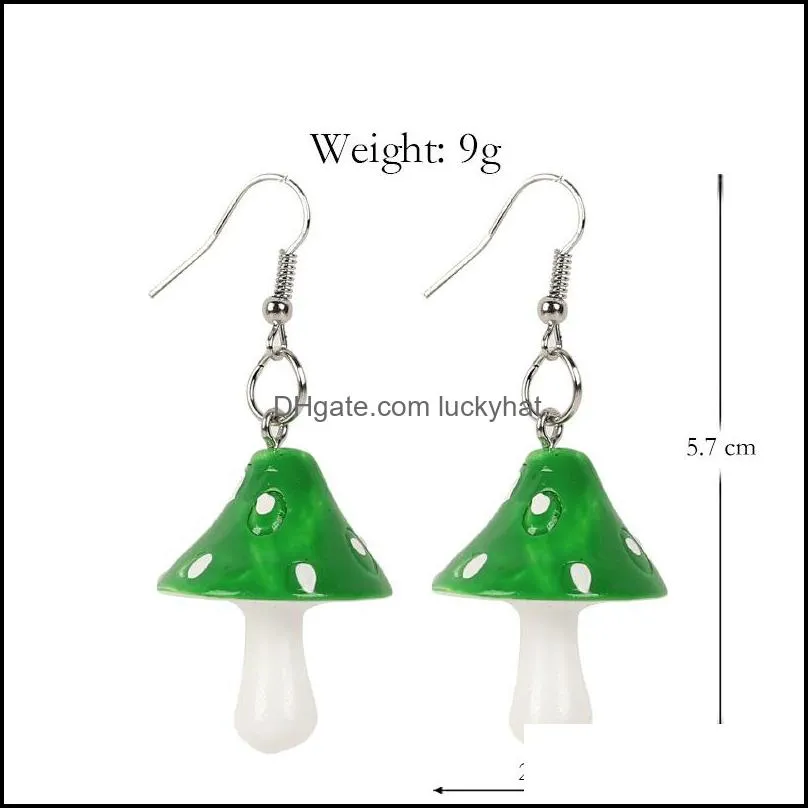 fashion women dangle chandelier sweet  handmade plastic simulation mushroom long pendant earring jewelry accessories gift
