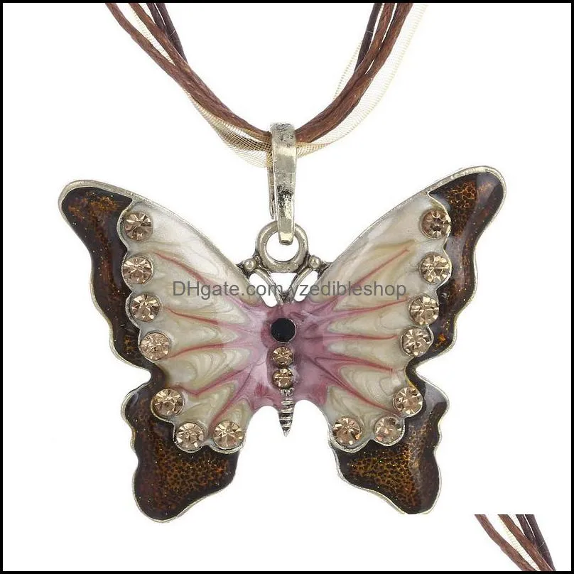 crystal butterfly chokers necklace luxury jewelry long chain animal rhinestone crystal pendant necklac yzedibleshop