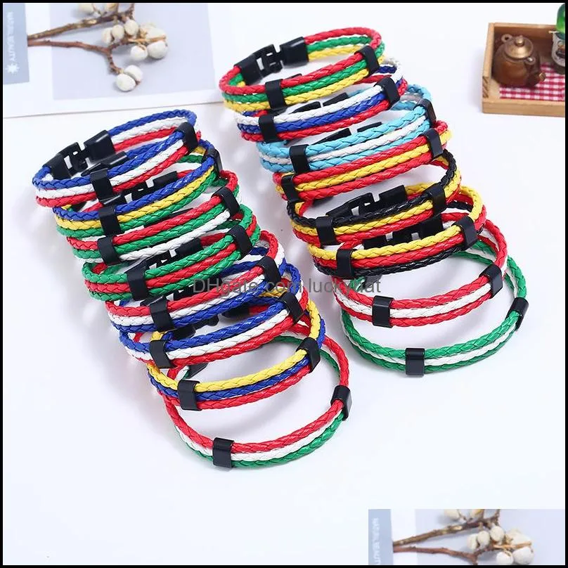 fashion handmade woven bracelets male women leather bracelet men bangle wholesale jewelry gift