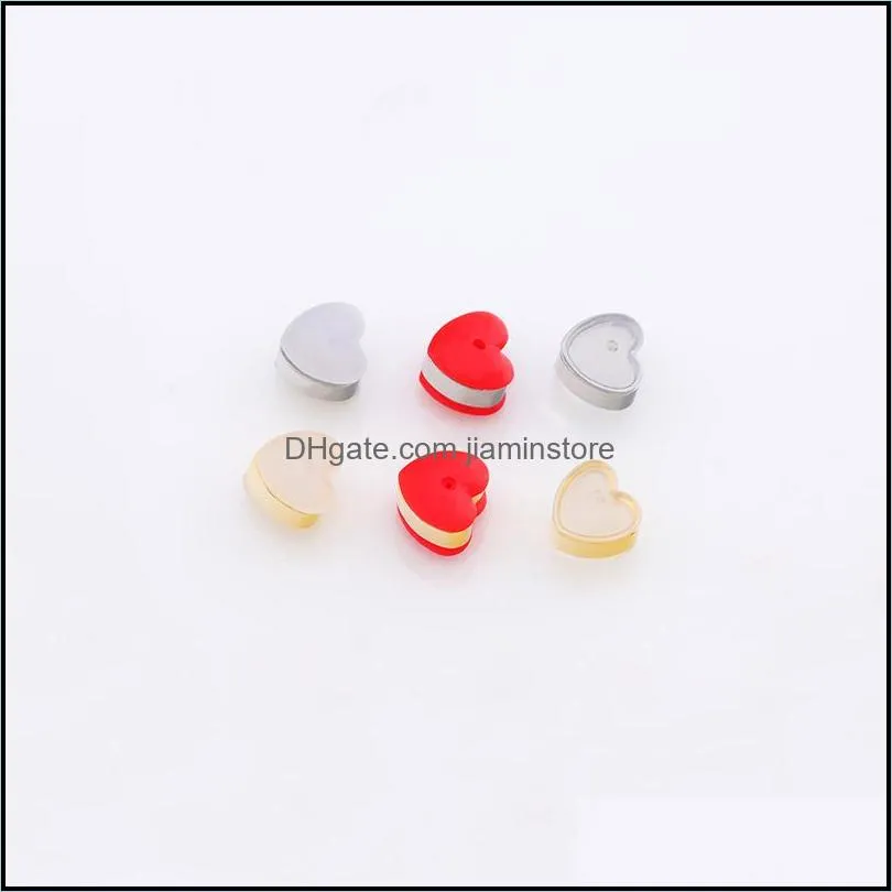 classic heart soft silicone stainless steel earring ear plug for women men diy parts jewelry accessories