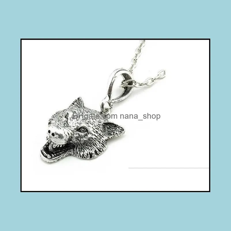 wolf head pendant necklace animal jewelry men necklaces nanashop