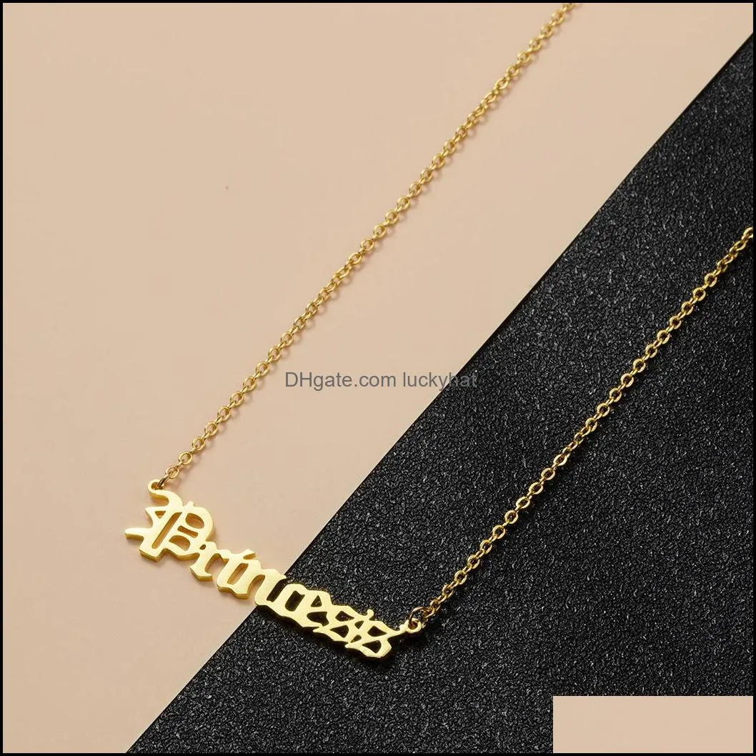 personalized english alphabet necklaces solid stainless steel clavicle chain for women fashion pendant custom special unique gift