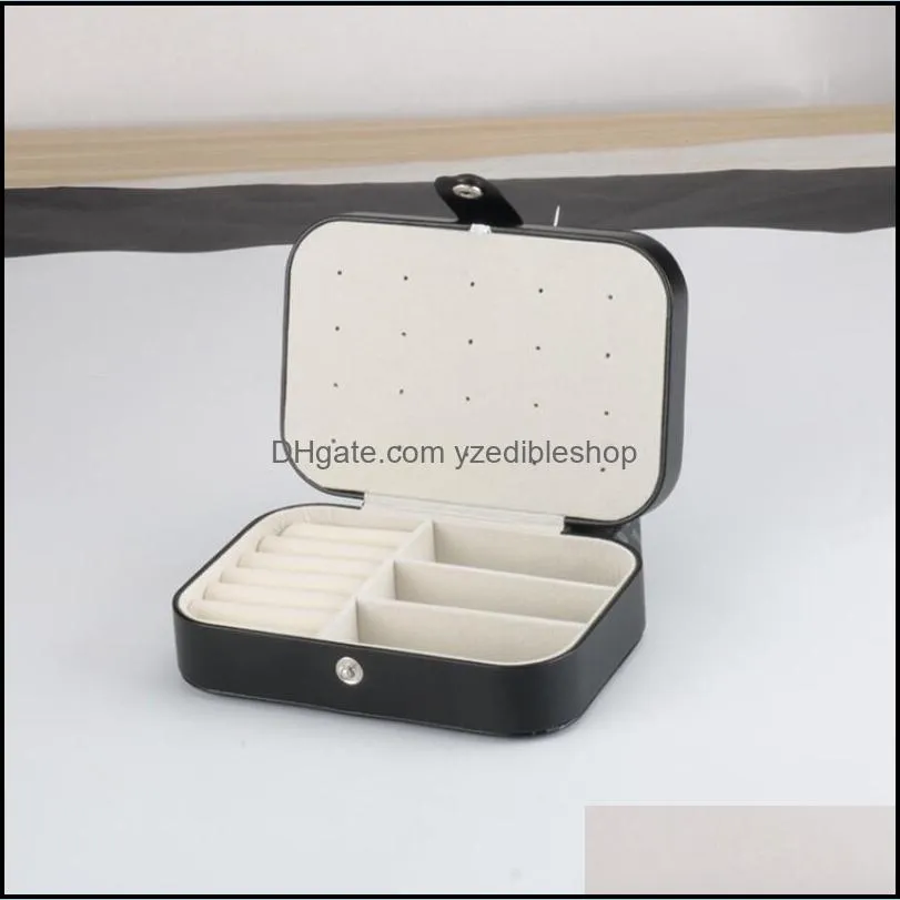 fashion travel jewelry organizer box storage case girl portable pu leather earring ring necklace jewellery boxes 16x11x5cm