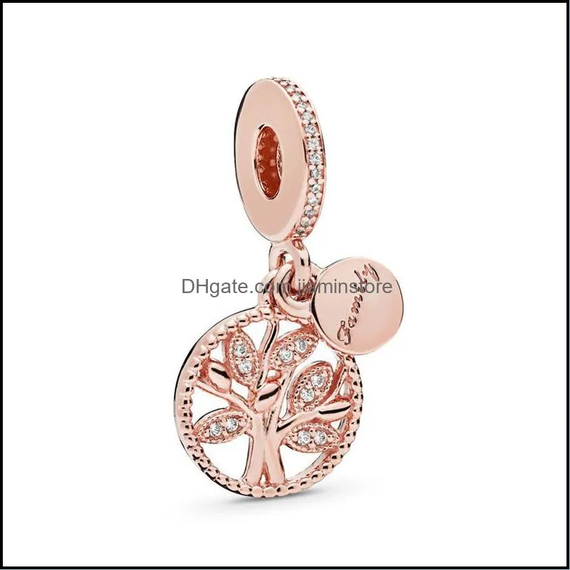 fashion heart alloy christmas original rose gold love pendant charm diy beads fit charms bracelet jewelry