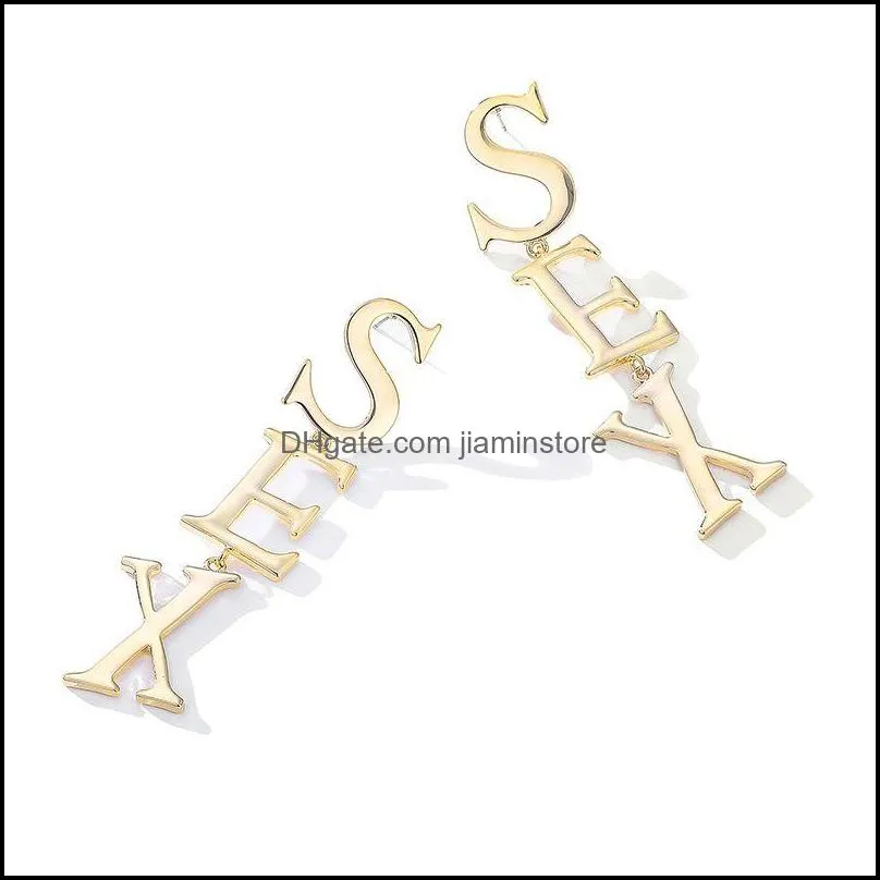 fashion street women alloy dangle earrings gold silver sex long punk drop hanging lady jewelry gift