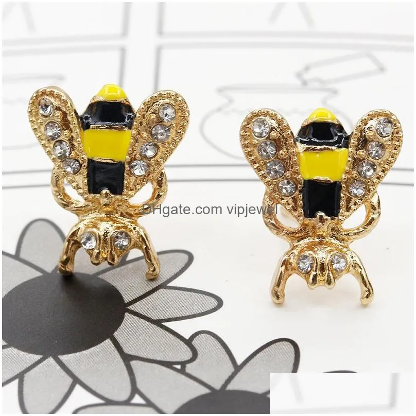 fashion jewelry glaze drop oil bee earrings stud earrings