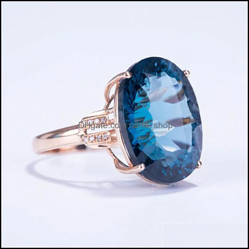 large naked graphite blue diamond ring jewelry topaz gemstone ring luxury large stone oval engagement ring jewelry nanashop