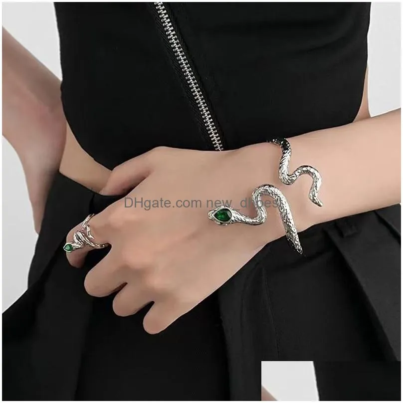 fashion jewelry punk snake bangle bracelet arm ring for women twist metal snakes bracelets