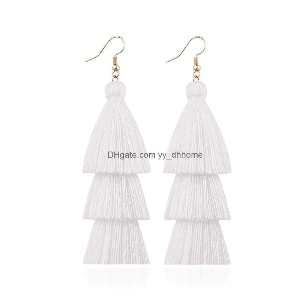 bohemian handmade tassel earrings chandelier ethnic style long earring party decoration pendant fashion birthday gift 10 colors