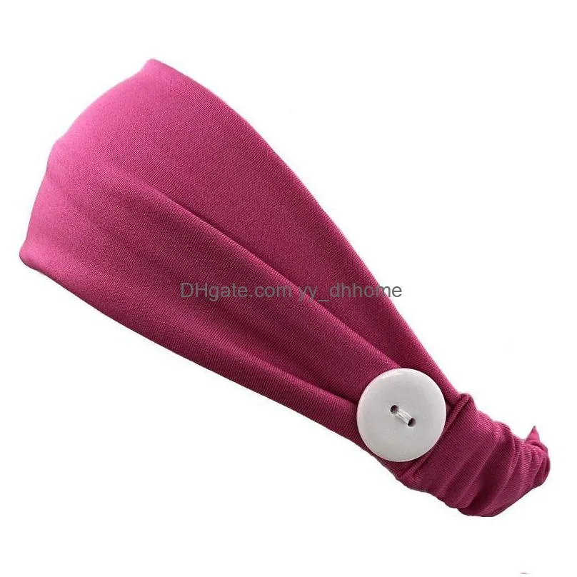 headbands with buttons for nurses fashion headband mask sweat band gym yoga workout sweatbands solid color hairband mask