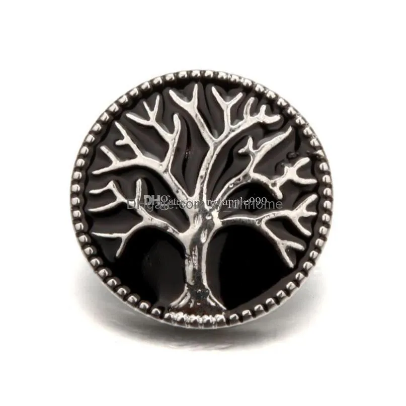 fashion tree of life 18mm snap button jewelry enamel process noosa chunks diy ginger snap button charms bracelet necklace