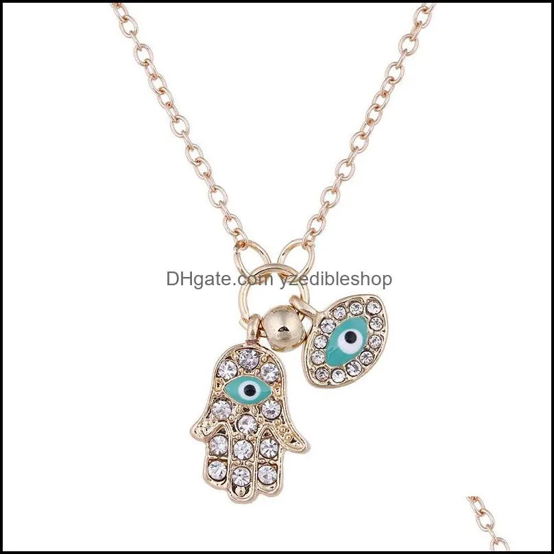 vintage turkish evil eye necklaces gold sliver cubic zirconia greek pendant necklace brand luck fatima hands fashion jewelry women