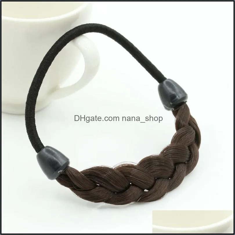 hairpin korean hair rope ring elastic braided tonytail wrap hairband fastening accessories synthetic headwear ponytails holder hair nanashop