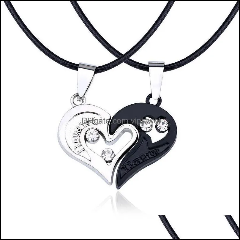 yin yang pendant necklaces couples paired necklaces valentines gift for lovers couples jewelry women men necklace vipjewel