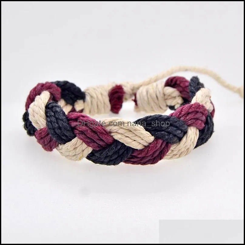 ethnic colored cotton fabric hand rope hit color pattern bracelet anklet accessories nanashop