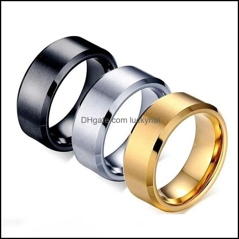classic mens 8mm stainless steel rings brushed surface wedding band unisex engagement jewelry size 613