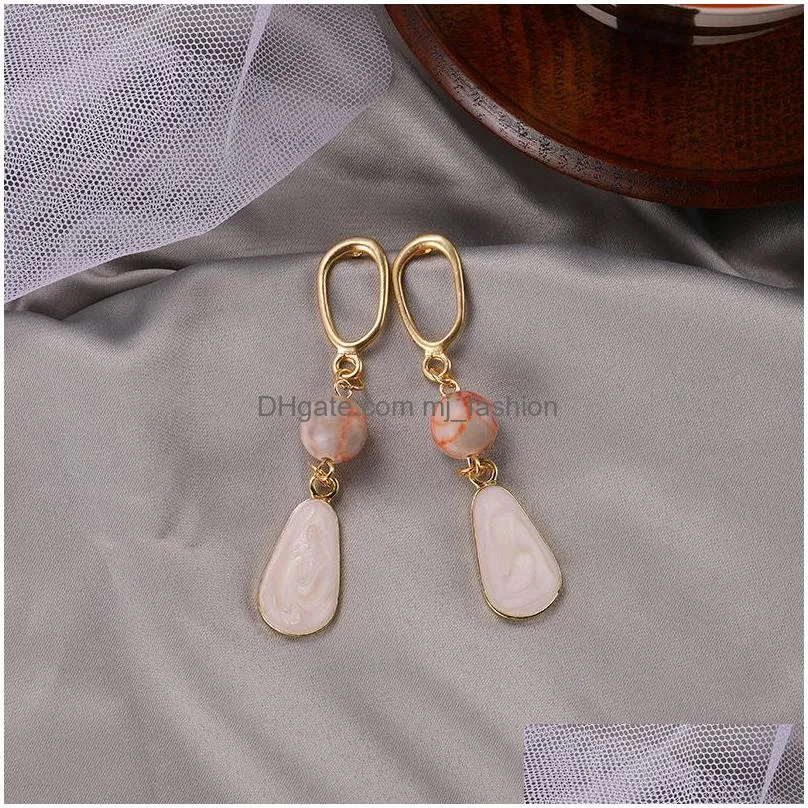 fashion jewelry s925 silver pin shell earrings geometric drop dangle stud earrings