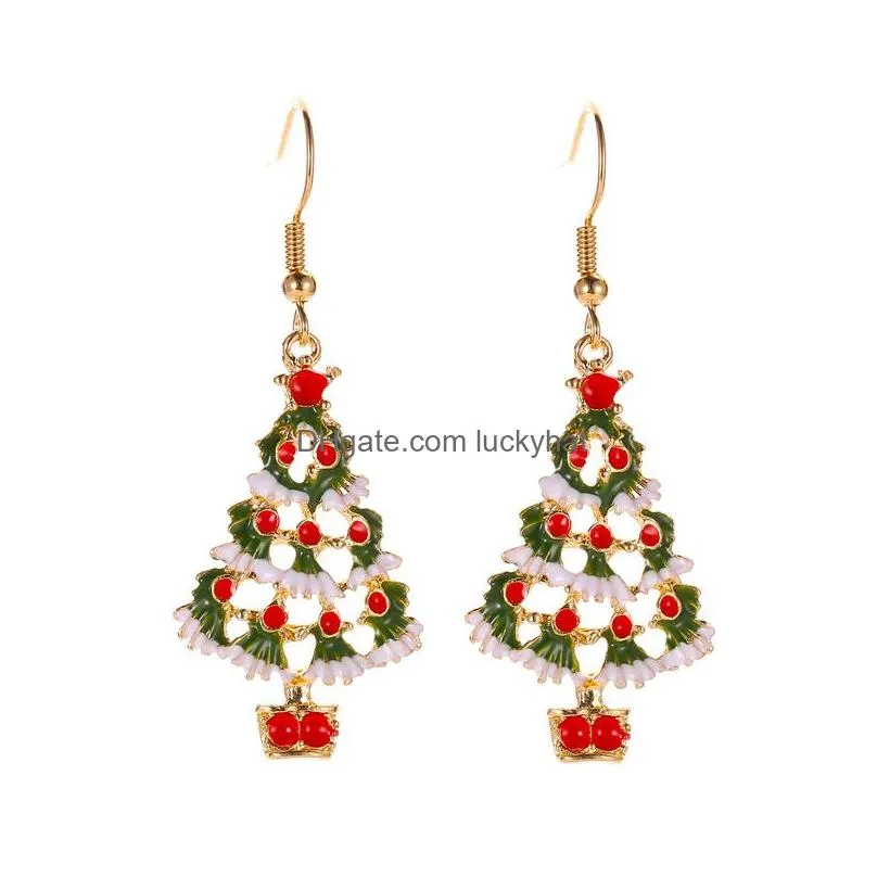 fashion jewelry christmas dangle earrings for women santa tree letters earrings