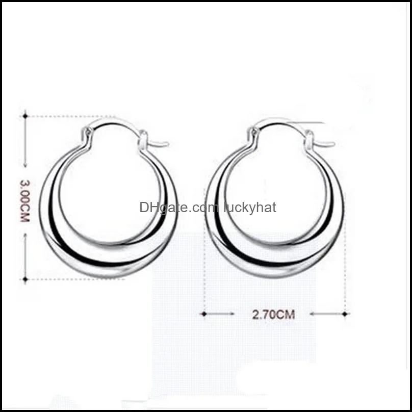 casual smooth exquisite big circle hoop earrings for women girl wedding party stainless steel jewelry