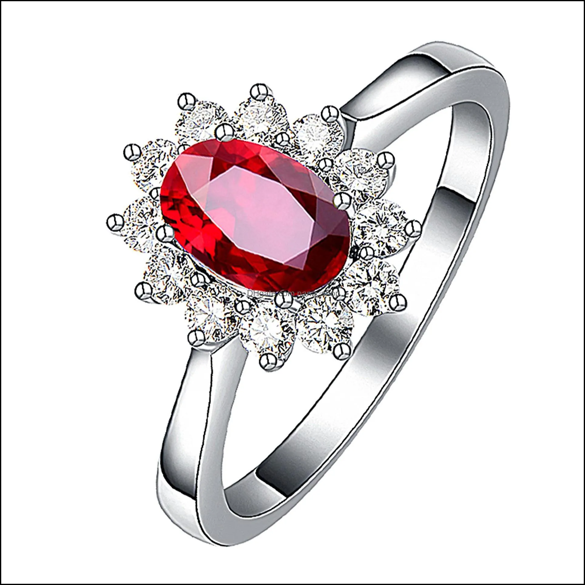 925 sterling silver ring timeless elegance crown red tilted heart solitaire ring for women jewelry nanashop