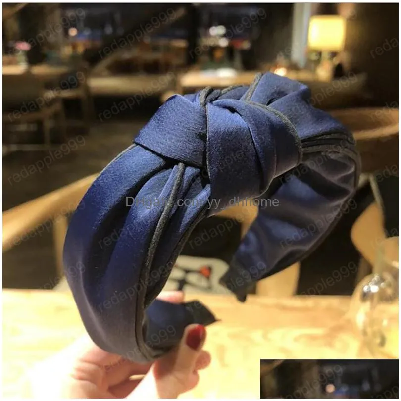  fashion women headband classic hair band girls solid center knot hairband turban adult hair accessories wholesale