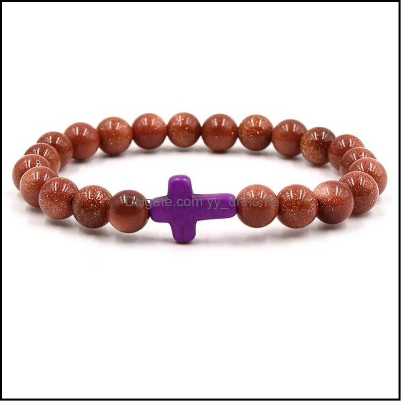 chakra yoga bracelets women jewelry gold sand natural stone beads bracelet yydhhome