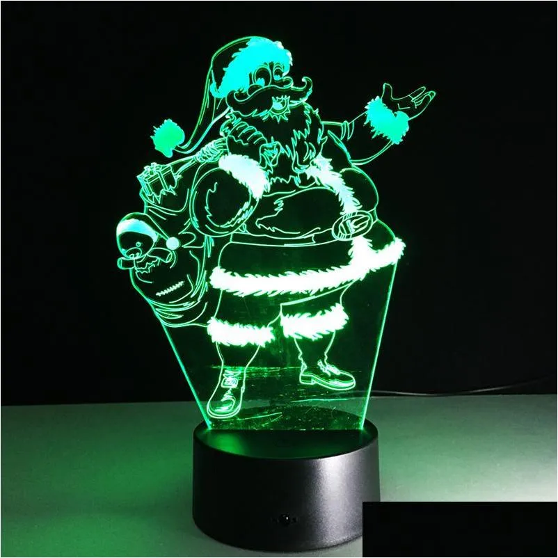 novelty night lights christmas father acrylic 3d night illusion nightlight usb touch creative bedside sleeping desk lamp led night