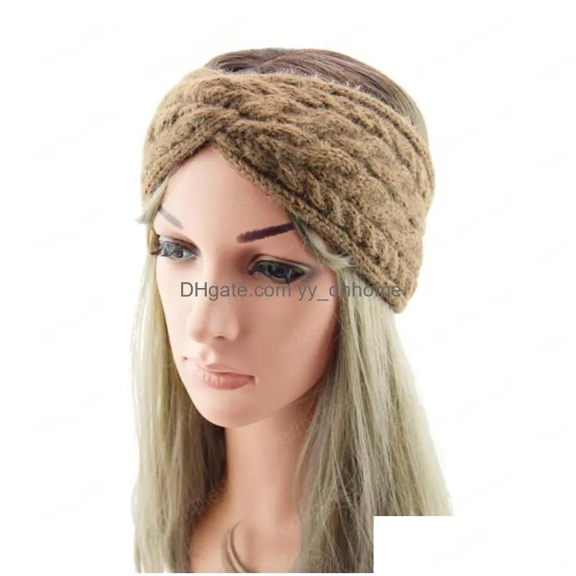  fashion women headband high elastic hair band spring cross knot turban adult cotton soft hair accessories