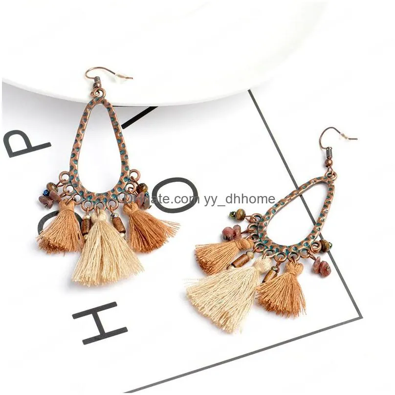  fashion jewelry womens vintage teardropshaped beads tassels dangle earrings