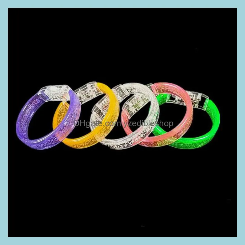 fashion multicolor led flashing bracelet light up acrylic bangle for party bar halloween chiristmas dance gift