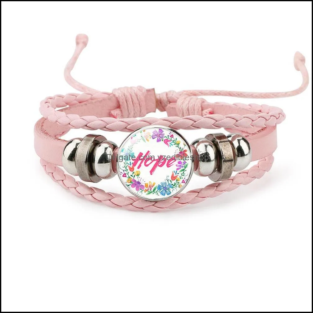 believe hope faith dream love charm leather wrap bracelets for women men inspirational letter wristband bangle fashion handmade jewelry