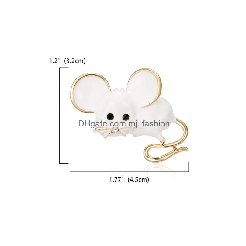fashion jewelry year of the rat diamond brooch cartoon mouse brooch