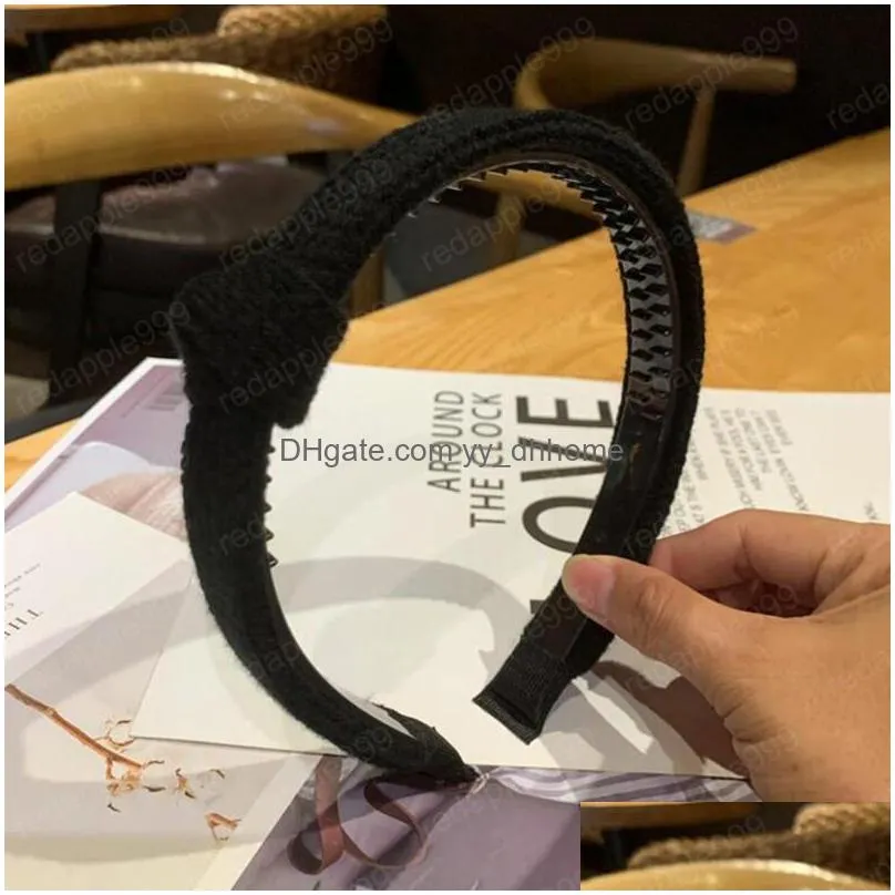 fashion women headband knitted casual hairband autumn solid color headwear soft classic hair accessories