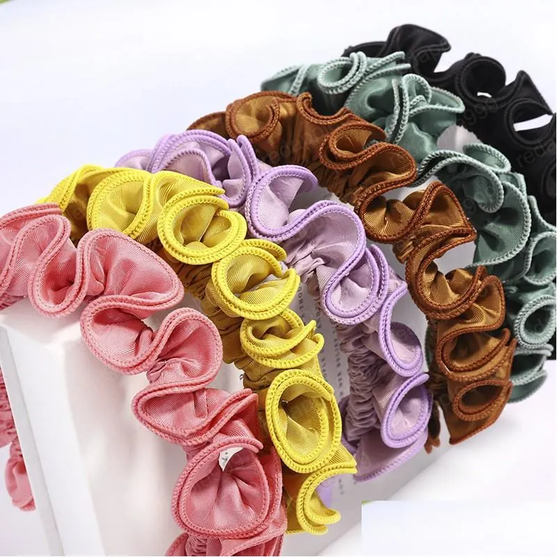  style flower brim fashion head hoops bezel rims women ladies fabric headwear pressure solid headband hair accessories