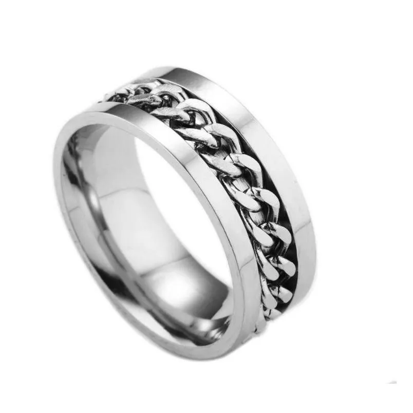 fashion jewelry stainless steel ring chain rotatable bottle opener ring