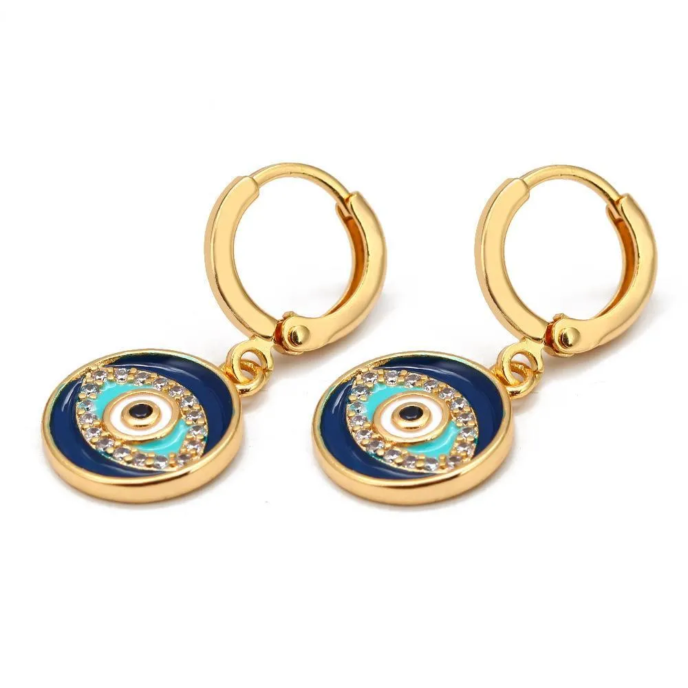 fashion jewelry evil eye hoop dangle earrings blue eyes earring