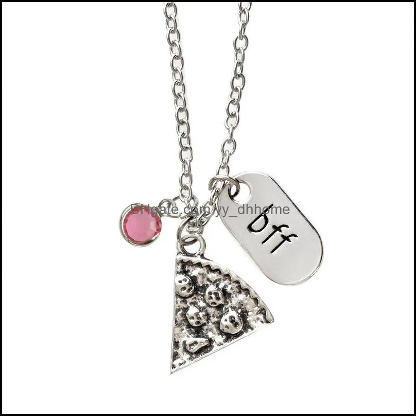 bff pizza pendant necklace friendship necklaces for friend friends forever necklac yydhhome