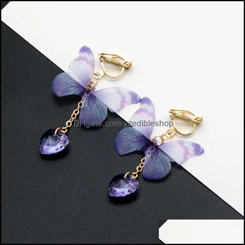 fashion elegant butterfly ear cuff clip earrings for women no piercing fake cartilage cute statement korean earring gifts